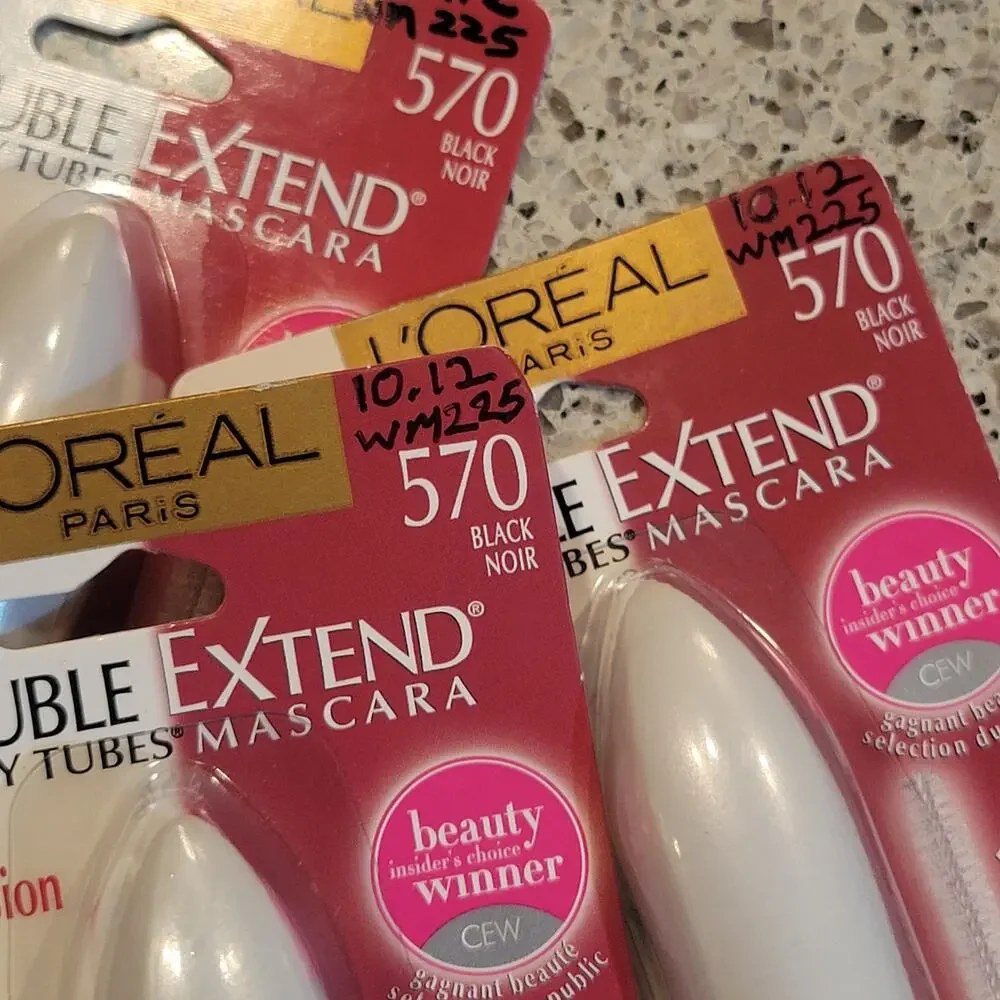 3x L'Oréal Paris Double Extend Beauty Tubes Lash Extension Washable Mascara NEW